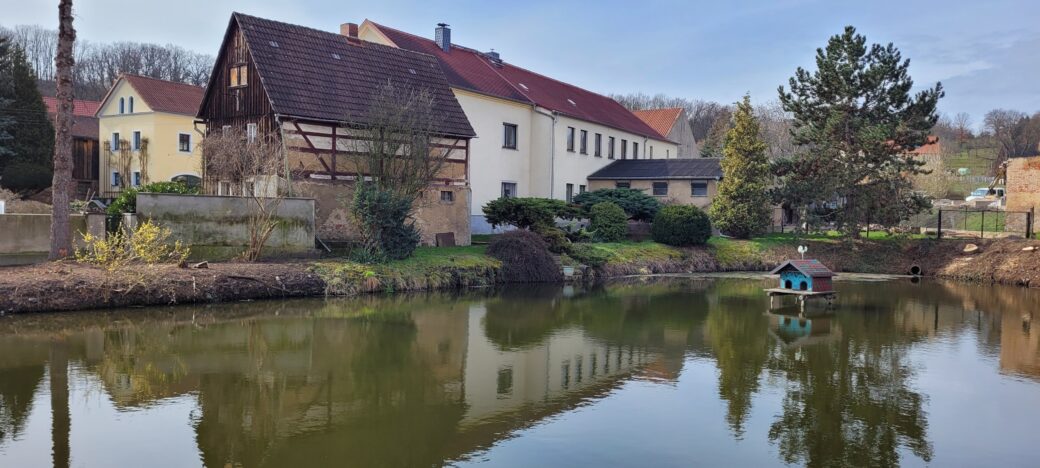 Am Seerosenteich in der Mitte von Altzaschendorf